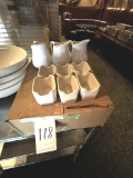*LOT*(24)TUXTON CONDIMENT HOLDERS & WHITE CERAMIC POURERS