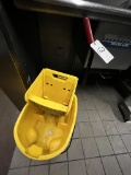 YELLOW PLASTIC MOP BUCKET & WRINGER