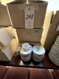 *LOT*(72)NEW TRIA LOGO 3OZ ESPRESSO CUPS W/SOME SAUCERS