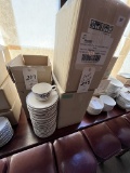 *LOT*(72)NEW TRIA LOGO 9.5OZ COFFEE CUPS W/SOME SAUCERS