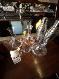 *LOT*(7)GLASS WINE DECANTERS & S/S COCKTAIL SHAKERS