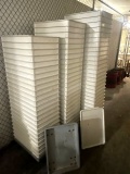 *EACH*WHITE PLASTIC DOUGH BOXES W/(9)LIDS & (6)DOLLIES