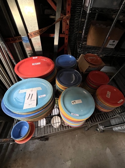 *LOT*(124)CRESTWARE MULTI-COLOR (36)11-3/4"/(49)9"/(39)7-1/4" PLATES