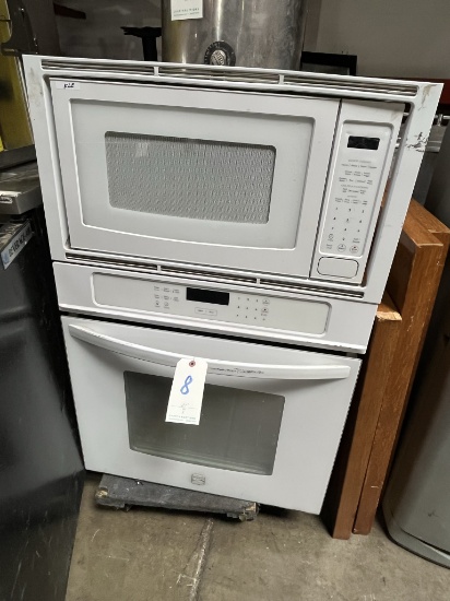 KENMORE WHITE BUILT-IN WALL 27" DOUBLE OVEN W/CONVECTION & MICROWAVE