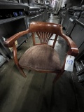 *EACH*WOOD ARM CHAIRS W/MOHAIR SEAT