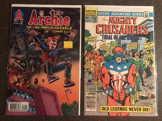 2 Archie Super Heroes Man From Riverdale #611 and Mighty Crusaders #9