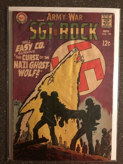 Our Army at War Comic #199 Sgt Rock 1968 Silver Age War Comic Joe Kubert