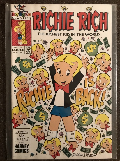 Richie Rich Comic #1 Harvey Comics Richest Kid in the World