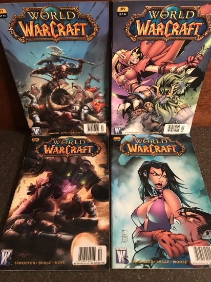4 World of Warcraft Comics Wildstorm Comics 9a, 9b, 10 and 12
