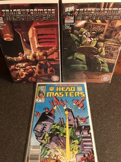3 Transformers Comics Head Masters and Micromasters Marvel