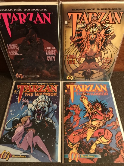 4 Edgar Rice Burroughs Tarzan Comics Malibu Comics