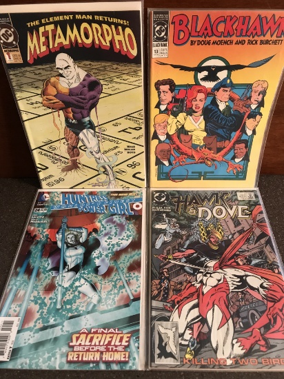 4 DC Comic Pack Includes Blackhawk, Metamorpho, Hawk and Dove, and Worlds Finest Comics