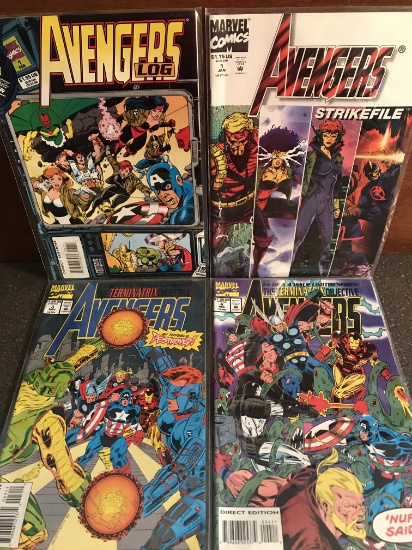 4 Avengers Comics With 2 Number 1's! Avengers Log #1, Avengers Strikefile #1, and Terminatrix 3-4