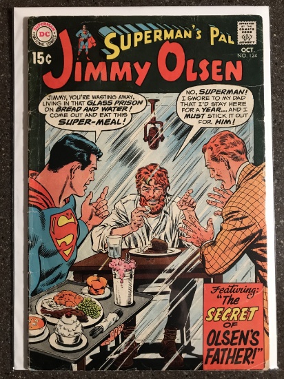 Supermans Pal Jimmy Olsen Comic #124 DC Comics 1969 Silver Age Secret of Jimmy Olsens Dad