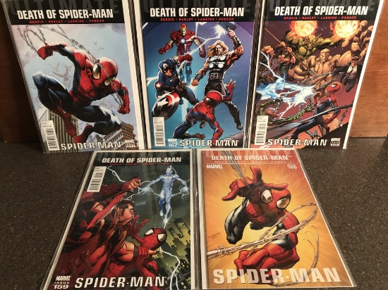 5 Ultimate Death of Spiderman Comics #156 - 160 Series Run Marvel Comics