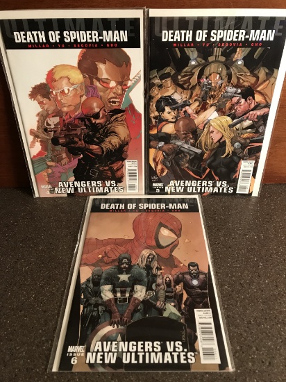 3 Ultimate Death of Spiderman - Avengers vs New Ultimates Comic #4-6 Marvel Comics Exciting Conclusi