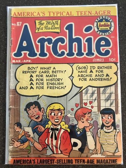 Archie Comic #67 An Archie Magazine Comic 1954 Golden Age Comic