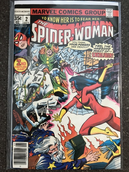 Spider-Woman Comic #2 Marvel Comics 1978 Bronze Key 1st Flashback Appearance of Morgan Le Fay