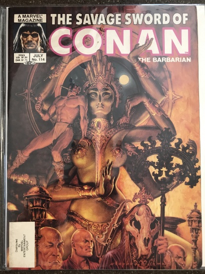 Savage Sword of Conan Comic Magazine #114 Marvel 1985 Bronze Age The Barbarian Andy Kubert