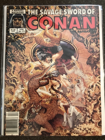 Savage Sword of Conan Comic Magazine #111 Marvel 1985 Bronze Age The Barbarian Ernie Chan