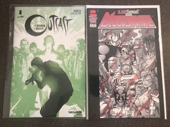 2 Issues Blood Brothers Prelude: Blood Strike #1 KEY 1st Issue plus Outcast #25 Image Comics