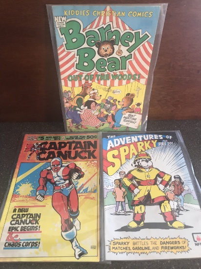 3 Issues Barney Bear Out of the Woods Captain Canuck #5 The Adventures of Sparky the Fire Dog
