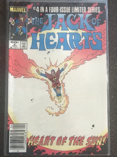 The Jack of Hearts #4 Marvel Comics 1984 Bronze Age KEY Final Issue in Series