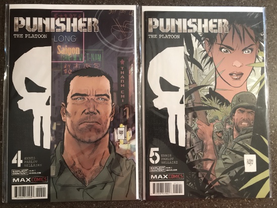 2 Issues Punisher: The Platoon #4 & #5 Max Comics Ennis Parlov Bellaire