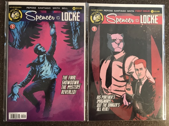 2 Issues Spencer & Locke Comic #1 & #4 Action Lab Comics KEY 1st Issue