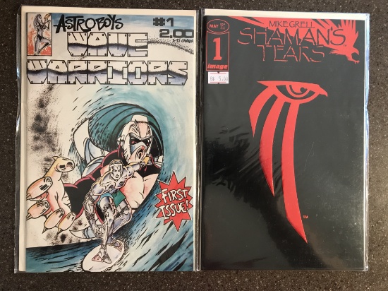 2 Issues Shamans Tears Comic #1 Red Foil Cover & Wave Warriors #1 KEY 1st Issues