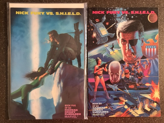 2 Graphic Novels Nick Fury vs SHEILD Book #5 & #6 Marvel Comics