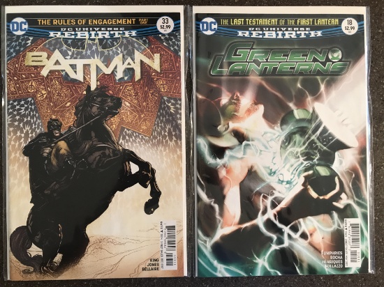 2 Issues DC Universe Rebirth Batman Comic #33 & Green Lantern Comic #18 DC Comics