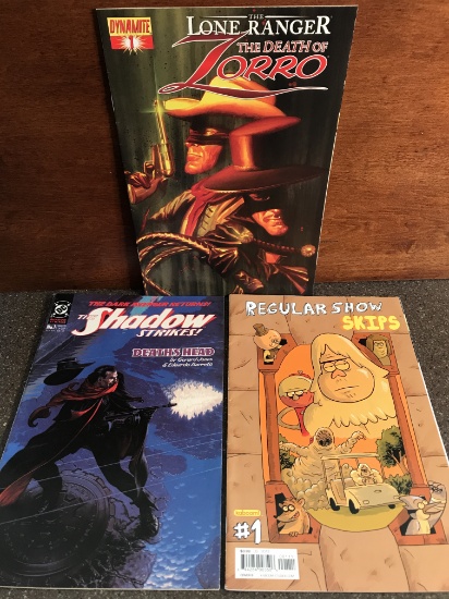 3 Issues Regular Show Skips #1 The Lone Ranger Death of Zorro #1 The Shadow Strikes #1 KEYS