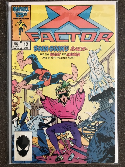 X Factor Comic #12 Marvel Comics 1987 Copper Age Beast Iceman Boom Boom