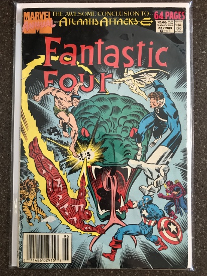 Fantastic Four Annual Comic #22 Conclusion to Atlantis Attacks 1989 Copper Age KEY Series Conclusion