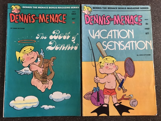 2 Issues Dennis the Menace Comics 1977 Bronze Age The Best of & Vacation Sensation