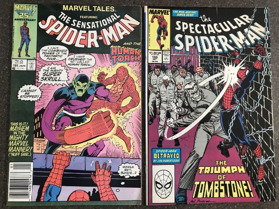 2 Issues Spectacular Spiderman #155 & The Sensational Spiderman #195 Copper Age Comics