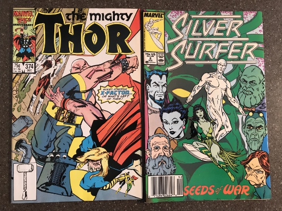 2 Issues Silver Surfer #6 & The Mighty Thor #374 Copper Age Comics