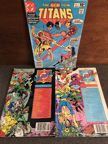 3 Issues The New Teen Titans #11 Whos Who DC Universe #6 & #9 Copper Age Comics