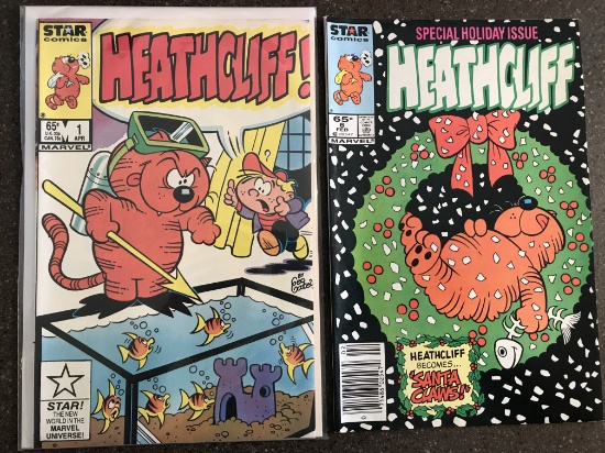 2 Issues Heathcliff Comic #1 & #6 Star Comics 1985 Bronze Age KEY 1st Issue