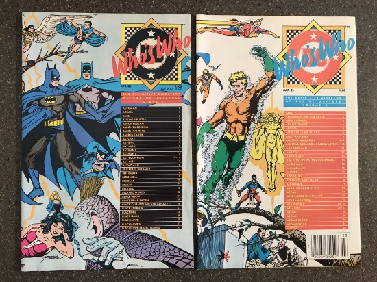 2 Issues Whos Who in the DV Universe Comic #1 & #2 DC Comics 1985 Bronze Age KEY