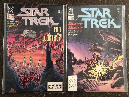 2 Issues Star Trek Comic #13 & #15 DC Comics 1990 Copper Age Comics