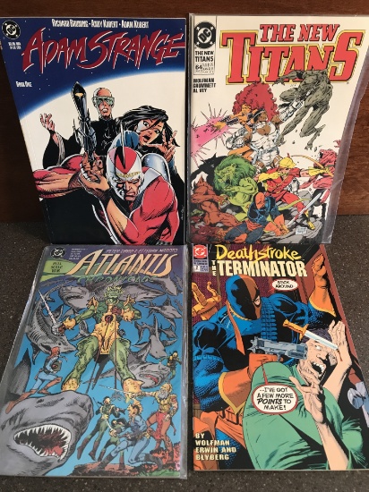4 Issues Deathstoke the Terminator #2 Atlantis Chronicles #4 New Titans #64 & Adam Strange Graphic N