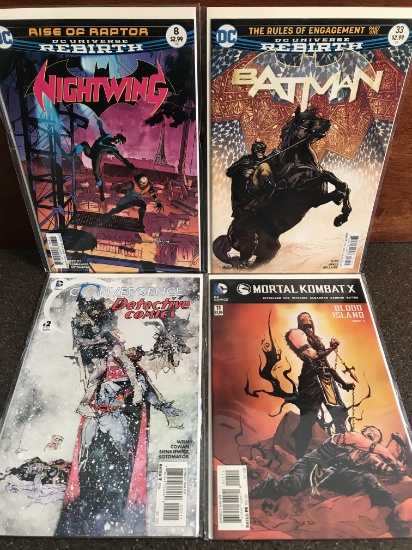 4 Issues Nightwing #8 Batman #33 Detective Comics #2 Mortal Kombat X #11