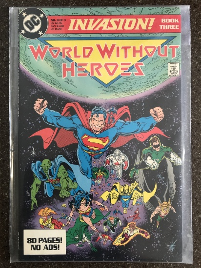 Invasion Book 3 World Without Heroes DC Comics 1988 Copper Age KEY Series Finale