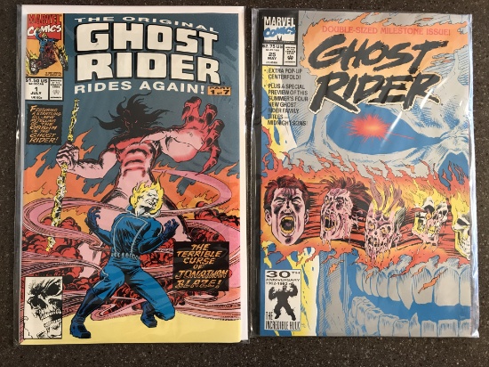 2 Issues Ghost Rider #25 & Ghost Rider Rides Again Comic #1 Marvel Comics KEY 1st Issue