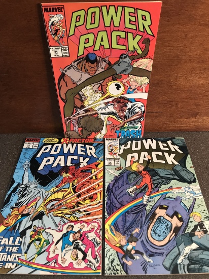 3 Issues Power Pack Comic #31 #35 & #36 Marvel Comics Fall of the Mutants Tie In