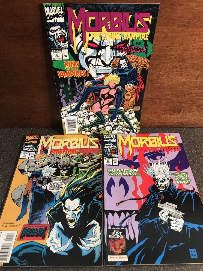 3 Issues Morbius The Living Vampire Comic #9 #10 & #11 Marvel Comics Nightmare Nightstalkers
