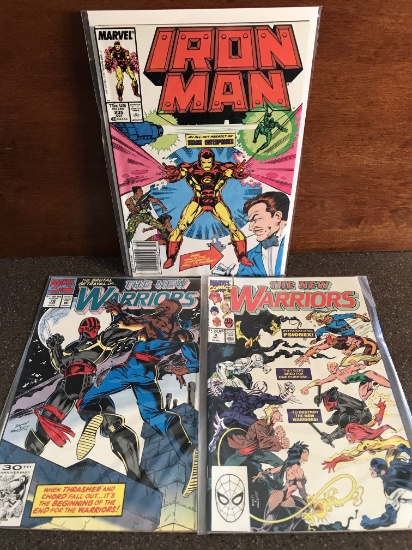 3 Issues The New Warriors Comic #4 #18 & Iron Man Comic #235 Marvel Comics Copper Age