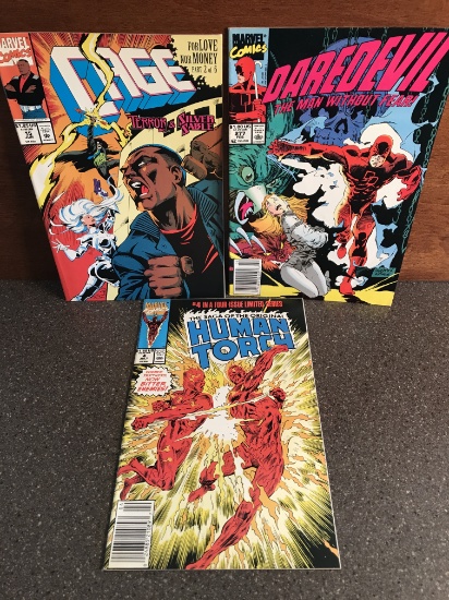 3 Issues Daredevil #277 Cage #15 Human Torch #4 Marvel Comics